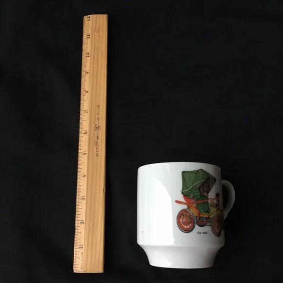 Bavaria Schumann Arzberg Germany Fiat 1899 Car Dion Bouton Coffee Mug Cup Vtg - Picture 8 of 12
